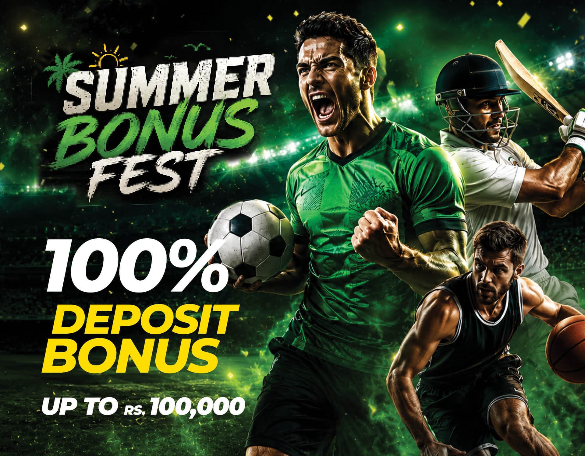 100% තැන්පතු सडरබෝනසබෝ (Sports)